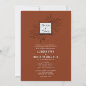 Fijn gebladerte | roestvast Sinaasappel | huwelijk Kaart (Voorkant)