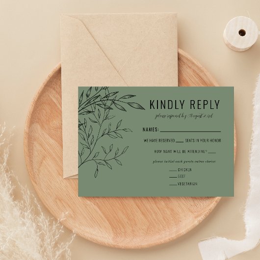 Fijn gebladerte | Sage Green | RSVP Kaartje