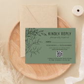 Fijn gebladerte | Sage Green | Website bruiloft RSVP Kaartje