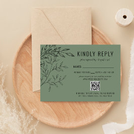 Fijn gebladerte | Sage Green | Website bruiloft RSVP Kaartje