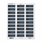 Fijn gebladerte | staalblauw | Retouradres Etiket (Full Sheet)
