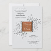 Fijn gebladerte | terracotta | huwelijksuitnodigin kaart (Voorkant)