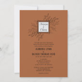 Fijn gebladerte | terracotta | huwelijksuitnodigin kaart (Voorkant)