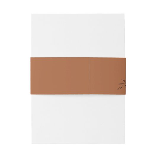 Fijn gebladerte | terracotta | Namen bruiloft Uitnodigingen Wikkel (Achterkant Voorbeeld)