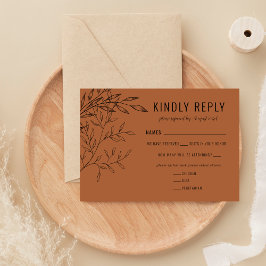 Fijn gebladerte | terracotta | RSVP kaartje
