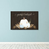 fijn gebluste dusty-blauwe witte pompoenen canvas afdruk (Insitu (Houten vloer))