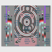 FIJN GEBOORTEDAG_Gift_BLACK_GRAY_PINK Cadeaupapier (Vlak)