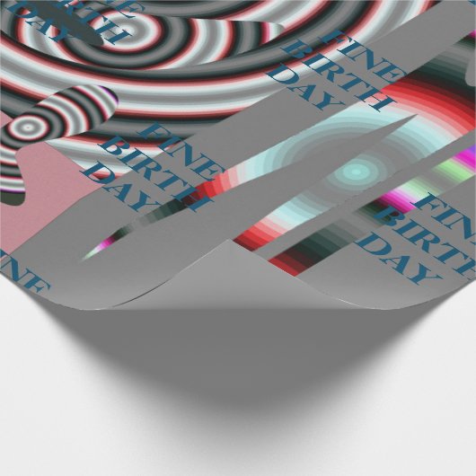 FIJN GEBOORTEDAG_Gift_BLACK_GRAY_PINK Cadeaupapier (Hoek)