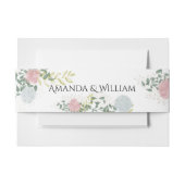 Fijn gefloreerde bruiloftstafel nummer & gasten uitnodigingen wikkel (Voorkant Voorbeeld)