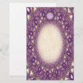 fijn gelijnd Paarse vlinderkantbriefpapier Briefpapier (Voorkant / Achterkant)