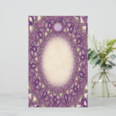 fijn gelijnd Paarse vlinderkantbriefpapier Briefpapier (Staand voorkant)