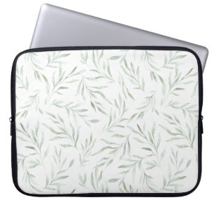 Fijn groen gebladerte grijs groen laptop sleeve