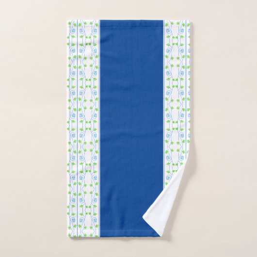 Fijn groen patroon met blauw bad handdoek (Handdoek)