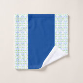 Fijn groen patroon met blauw bad handdoek (Wasdoekje)