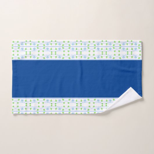 Fijn groen patroon met blauw bad handdoek (Handdoek)