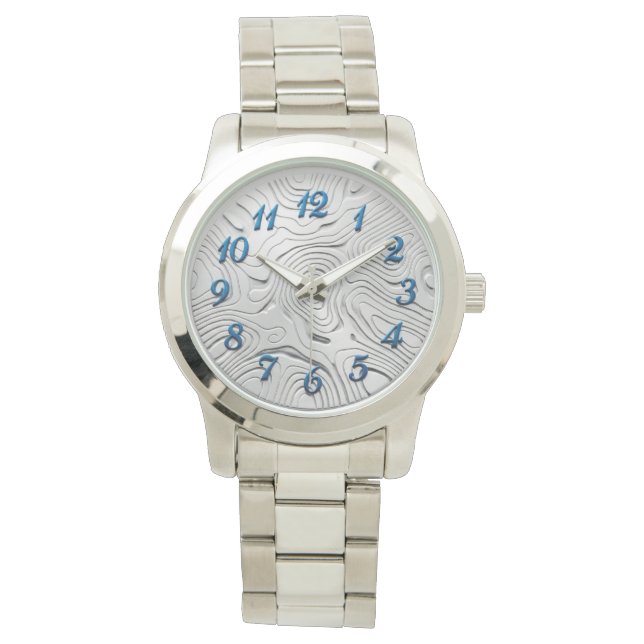 Fijn horloge met zilveren ontwerp wijzerplaat (Voorkant)