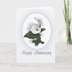 Fijn Jubileum, elegante witte Calla Lily Kaart