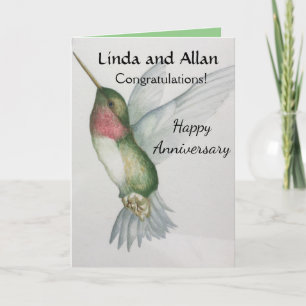 Fijn Jubileum gefeliciteerd Hummingbird Kaart