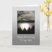 Fijn Jubileum met mijn vrouw - Sunset Lake Kaart (Gele Bloem)