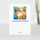 Fijn Jubileum, schat | Anime jongen en meisje Kaart (Achterkant)