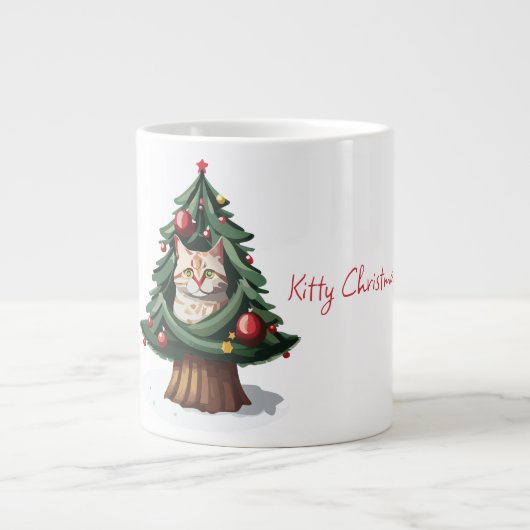 Fijn Kat kerst Grote Koffiekop (Voorkant)