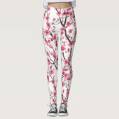 Fijn kersenbloesempatroon leggings (Voorkant)