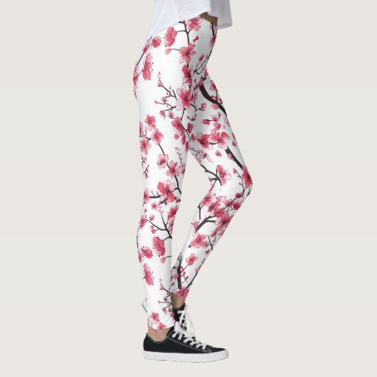 Fijn kersenbloesempatroon leggings (Rechts)