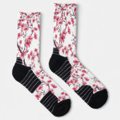 Fijn kersenbloesempatroon sokken (Rechts)