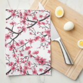 Fijn kersenbloesempatroon theedoek (Quarter Fold)