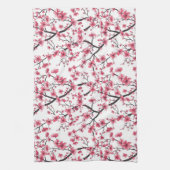 Fijn kersenbloesempatroon theedoek (Verticaal)