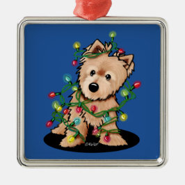 Fijn kerstfeest Norwich Terrier Metalen Ornament