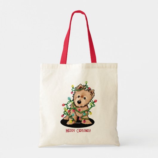 Fijn kerstfeest Norwich Terrier Tote Bag (Achterkant)