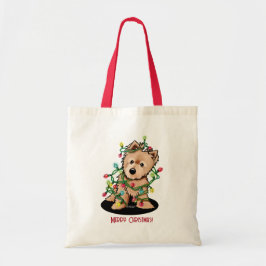 Fijn kerstfeest Norwich Terrier Tote Bag