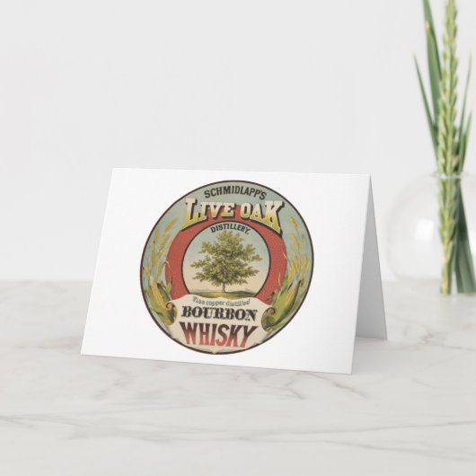 Fijn koper gedistilleerde Bourbon whisky. Kaart (Voorkant)