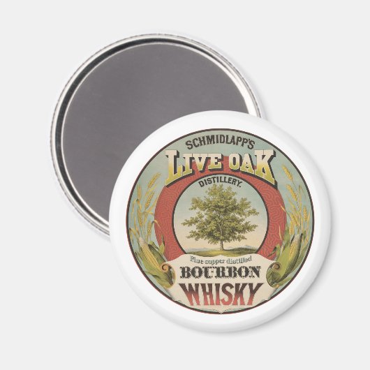 Fijn koper gedistilleerde Bourbon whisky. Magneet (Voorkant / Achterkant)
