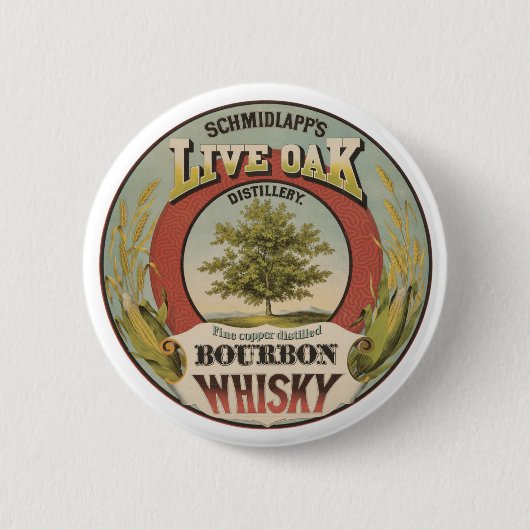 Fijn koper gedistilleerde Bourbon whisky. Ronde Button 5,7 Cm (Voorkant)