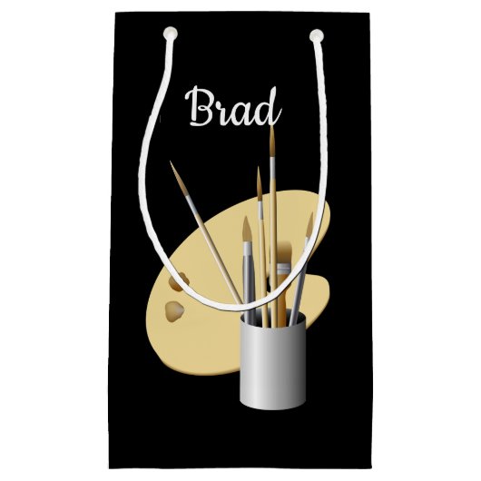 Fijn Kunstpalet en penselen op maat Klein Cadeauzakje (Voorkant)