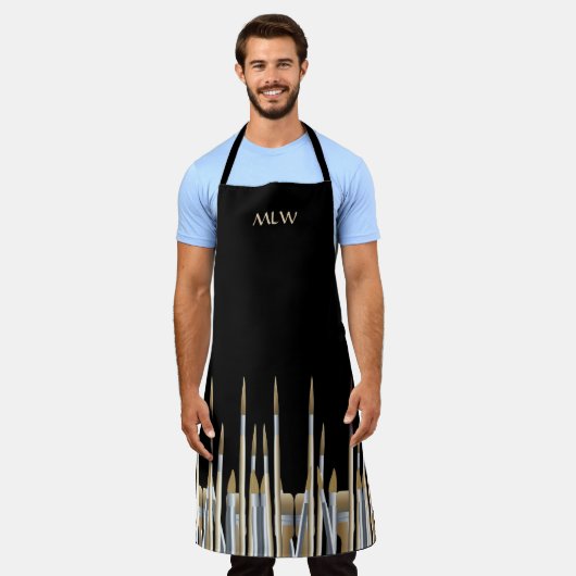 Fijn Kunstpalet en penselen op maat Schort (Gedragen)