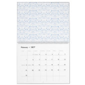 Fijn, lichtblauw patterend ontwerp dat zich herhaa kalender (Feb 2027)