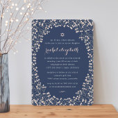 Fijn Lijst | Blush & Navy Bloemknuppel Mitswa Kaart