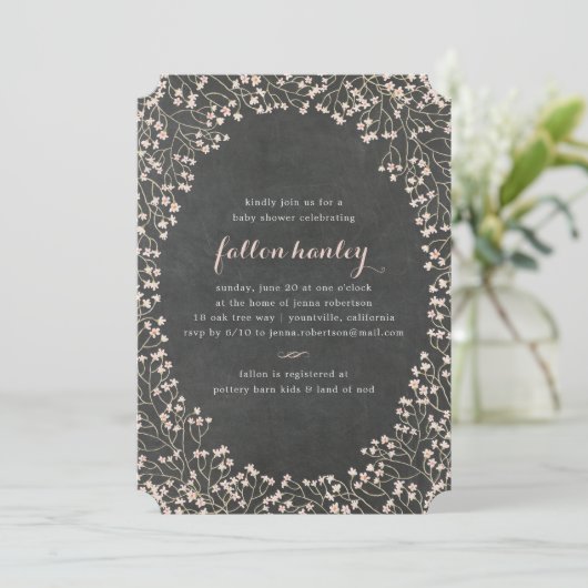 Fijn Lijst | uitnodiging tot baby shower (Staand voorkant)