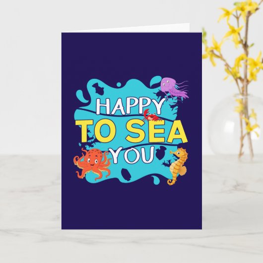 Fijn om je te Zeeen - Ocean Pun Kaart (Gele Bloem)