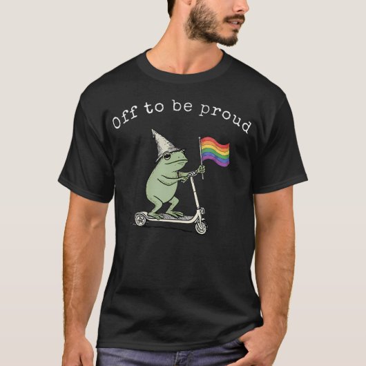 Fijn om trots te zijn Funny Frog Scooter Pride Lgb T-shirt (Voorkant)