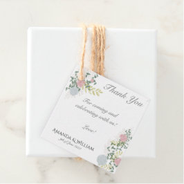 Fijn opgebloeide bruiloft bedankjes labels