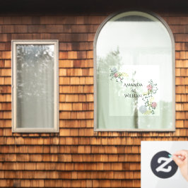 Fijn opgebloeide bruiloft raamsticker