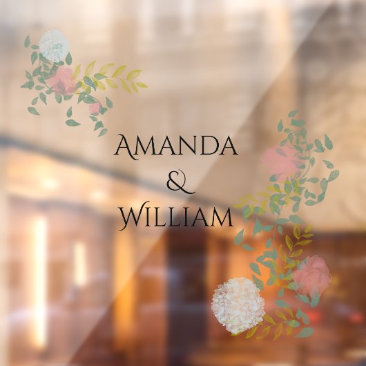 Fijn opgebloeide bruiloft raamsticker (Vel 2)