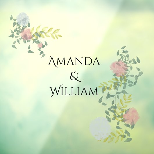 Fijn opgebloeide bruiloft raamsticker (Vel 3)