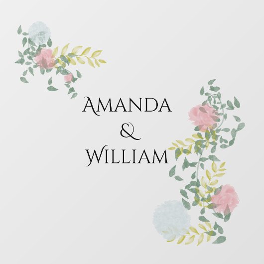 Fijn opgebloeide bruiloft raamsticker (Vel)