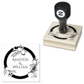 Fijn opgebloeide bruiloft rubberstempel (Gestempeld)