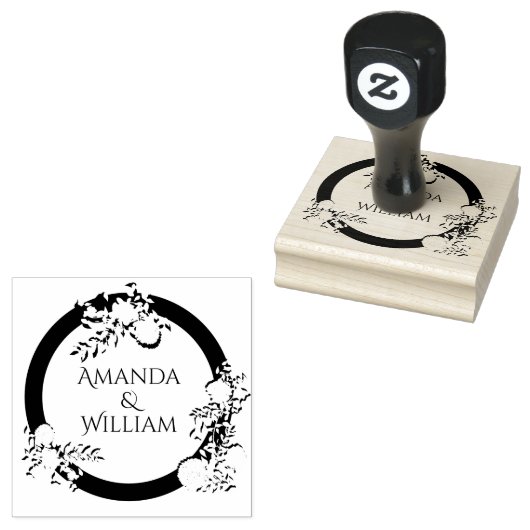 Fijn opgebloeide bruiloft rubberstempel (Gestempeld)